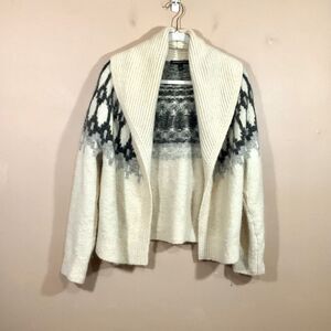 Banana Republic Cream and Gray Cardigan Sweater